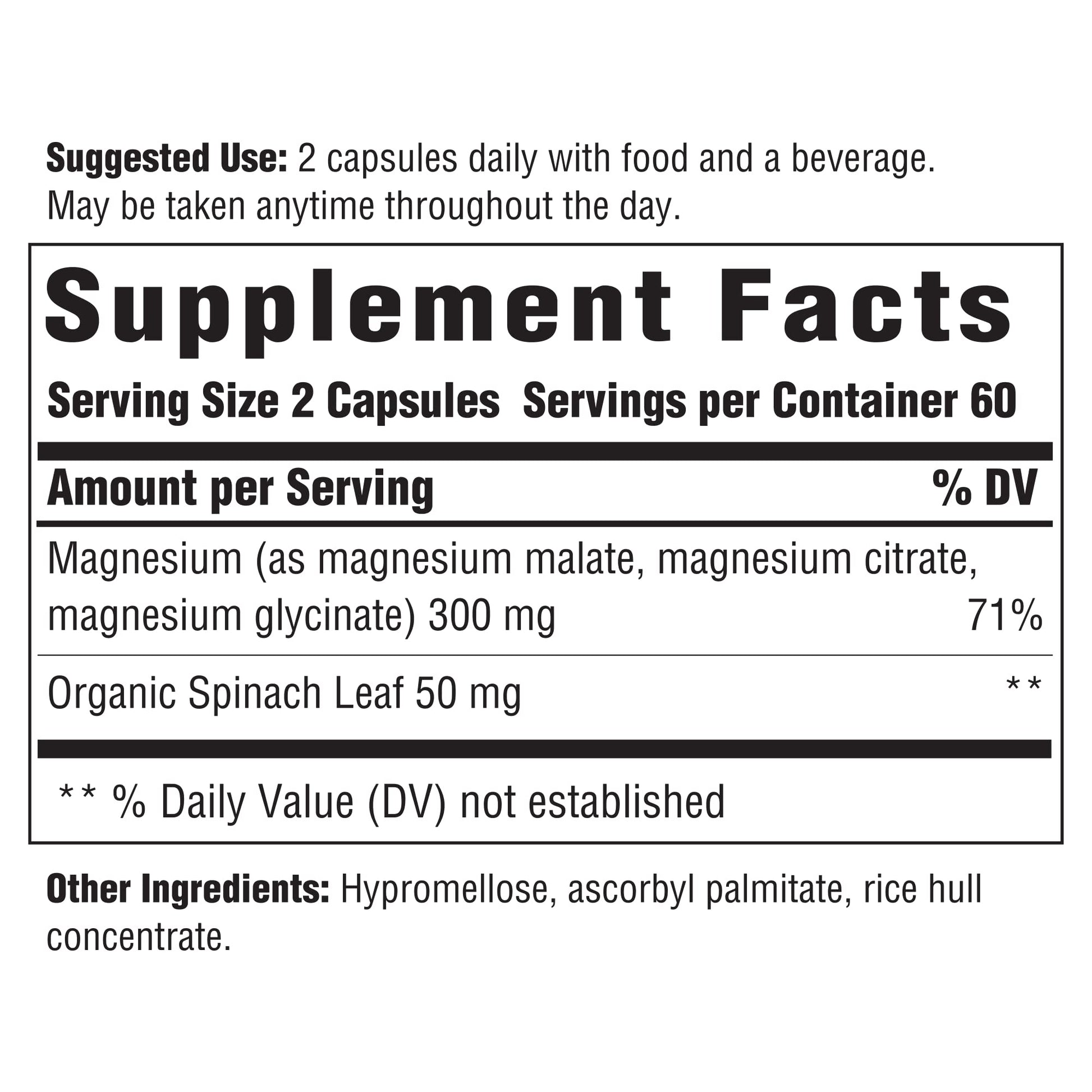 INNATE Response Formulas Magnesium 300 mg - Mineral Supplement for Muscle Relaxation - Vegetarian and Gluten-Free - 120 Capsules (60 Servings) INNATE Response FormulasBuy Supplements Australia