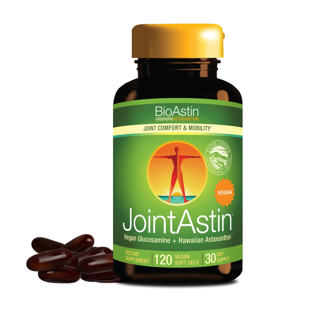 Nutrex Hawaii JointAstin - 12 mg, 120 Softgels - Joint Support Supplement with Glucosamine & BioAstin Hawaiian Astaxanthin - Farm-Direct Antioxidant Supplement Joint, Eye, Skin & Immune System Health* Nutrex HawaiiBuy Supplements Australia