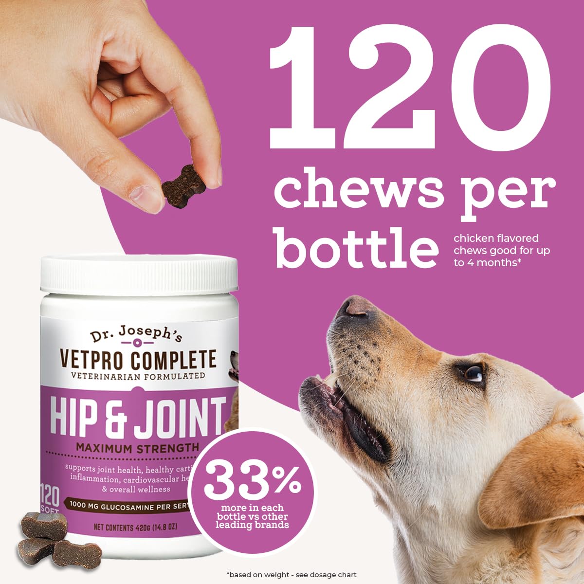 VetPro Dog Hip and Joint Supplement - Pain and Inflammation Relief Chews VetPro CompleteBuy Supplements Australia