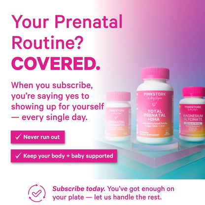 Pink Stork Prenatal Probiotic for Women with 50 Billion CFU | Vitamin B6 & Prebiotics | Pregnancy Probiotics for Morning Sickness | Digestive, Immune, & Gut Health | Vegan & Gluten-Free | 30 Capsules Pink Stork buy supplements Au