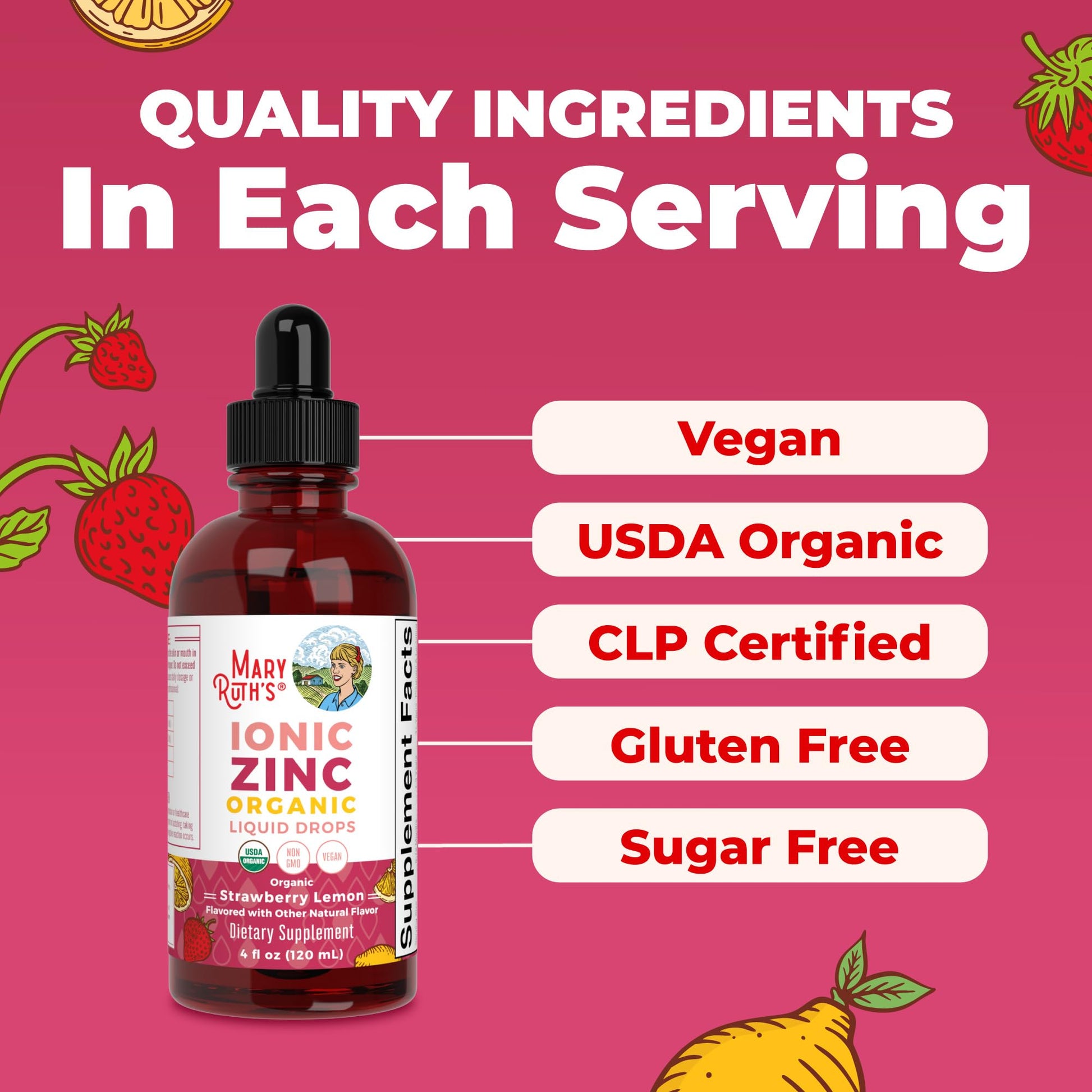 MaryRuth's Organic Liquid Zinc Supplement for Kids & Adults | Immune Support | Skin Health | Antioxidant | Cellular Metabolism | Zinc Sulfate | Vegan | Non-GMO | Sugar Free | Gluten Free | 4 oz MARYRUTH'SBuy Supplements Australia