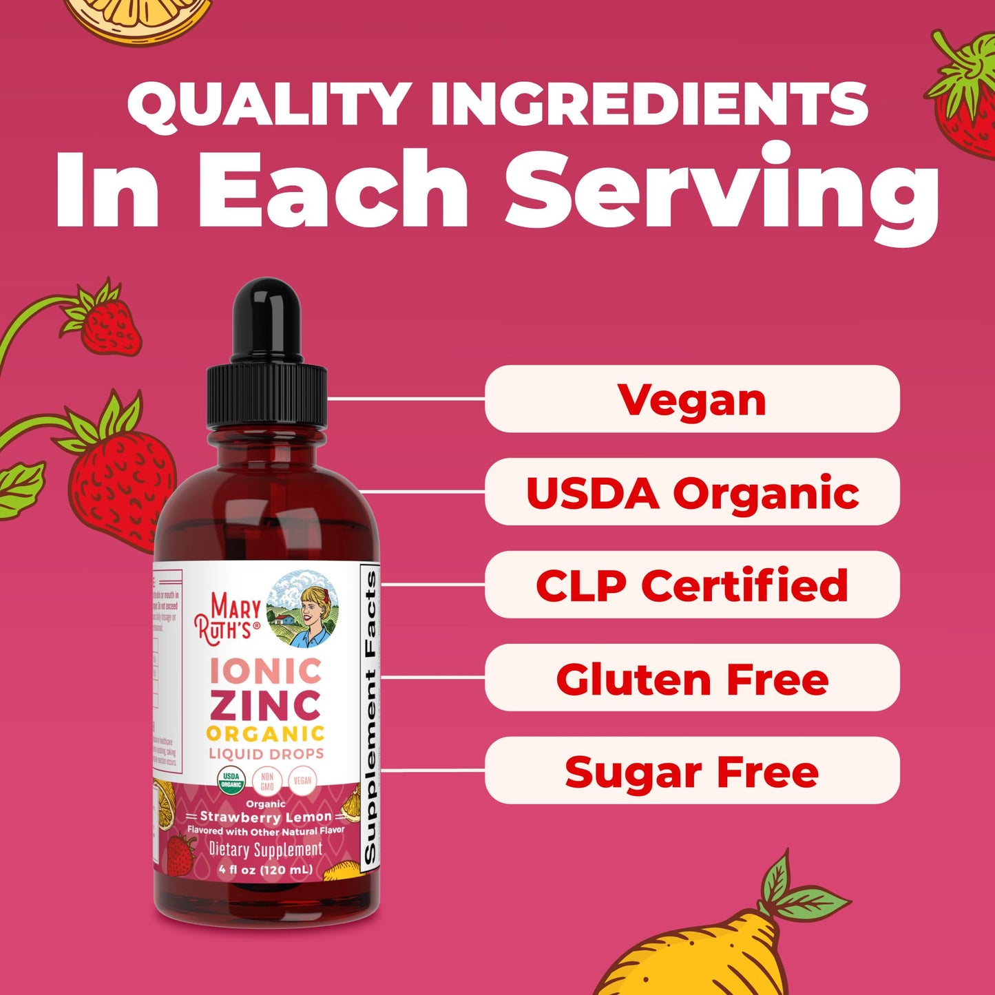 MaryRuth's Organic Liquid Zinc Supplement for Kids & Adults | Immune Support | Skin Health | Antioxidant | Cellular Metabolism | Zinc Sulfate | Vegan | Non-GMO | Sugar Free | Gluten Free | 4 oz MARYRUTH'SBuy Supplements Australia