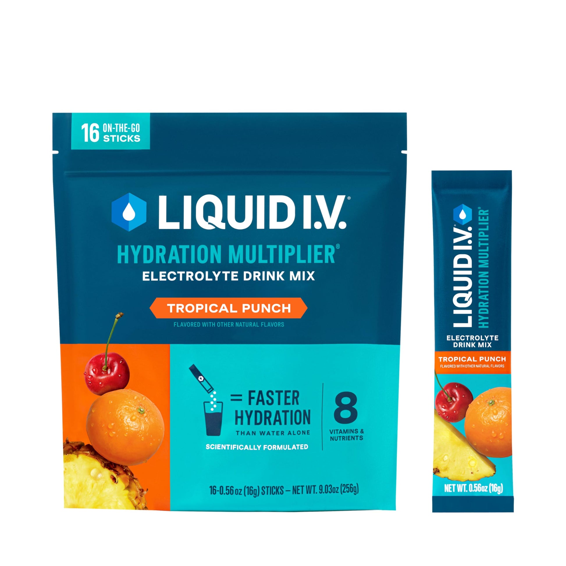 Liquid I.V.® Hydration Multiplier - Tropical Punch | Electrolyte Powder Drink Mix | 1 Pack (16 Servings) Liquid I.V.Buy Supplements Australia