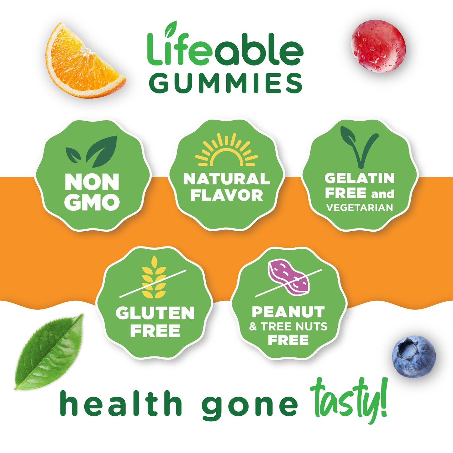 Lifeable Prebiotic Fiber Gummies for Adults | 5g | Great Tasting Fiber Supplement Gummies | Prebiotic Gummies for Digestive Health