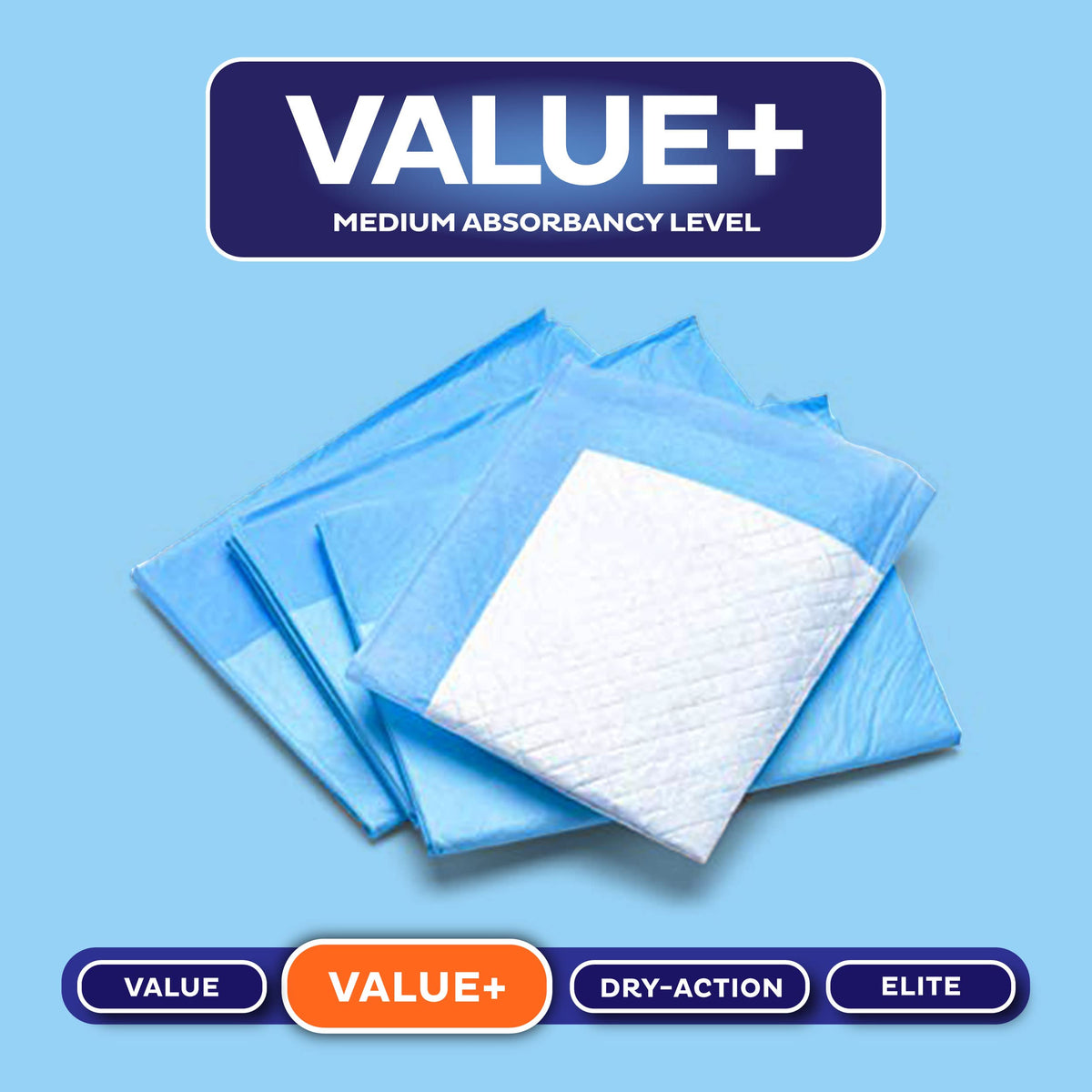 Chucks Pads Disposable [50-Pack] Underpads 23x36 Incontinence Chux Stack ManBuy Supplements Australia