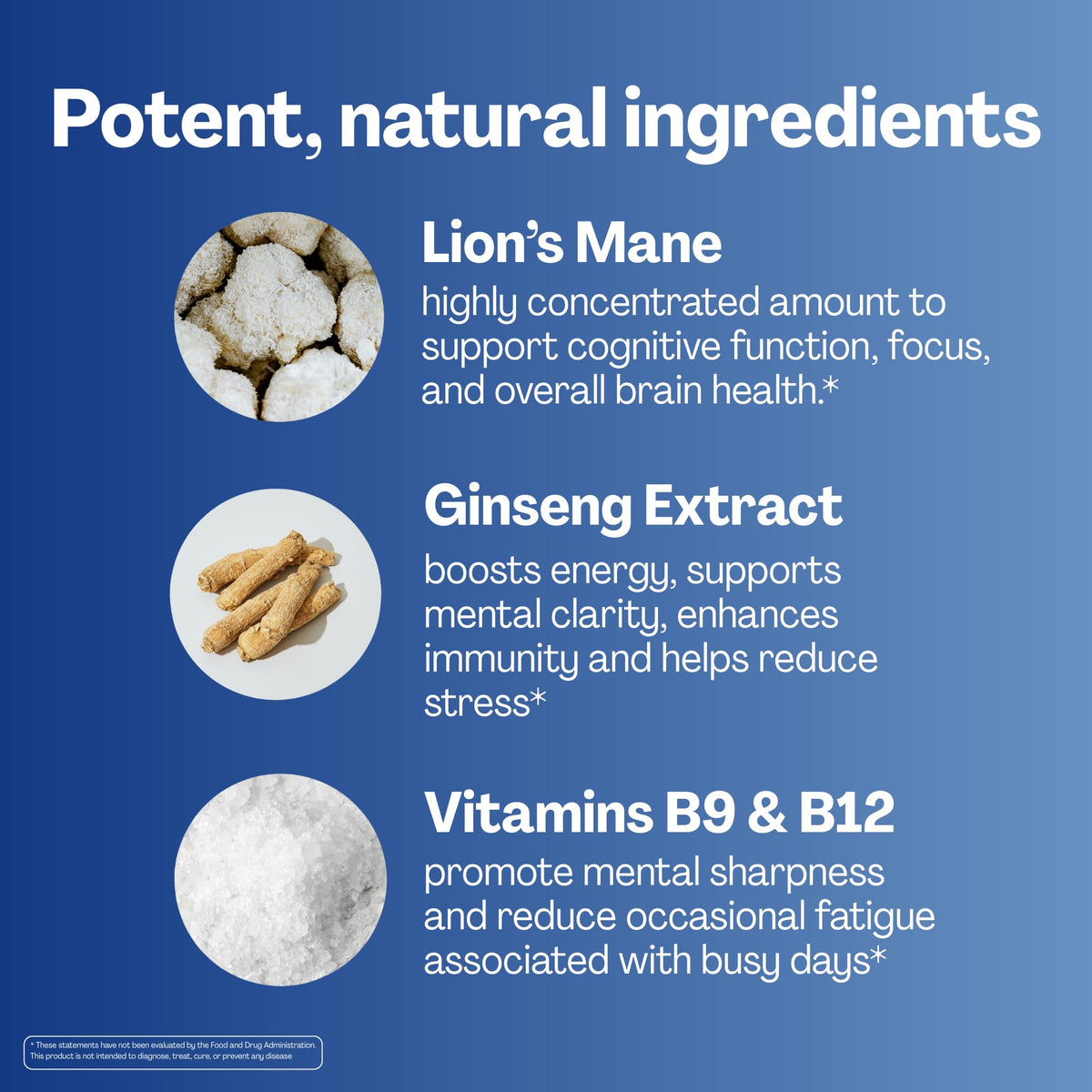 URVI 1500mg Lion's Mane Gummies with Ginseng, Folate 5-MTHF, B12 & Iodine – Focus Nootropic Brain Supplement Boosts Memory, Focus & Energy – Sugar-Free – Cola Flavor – 60 Count URVIBuy Supplements Australia