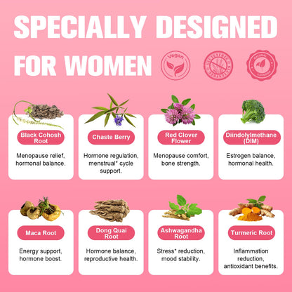 (2 Packs) 40-in-1 Menopause Supplements for Women, Multibenefit & Complete Black Cohosh for Hot Flashes, Night Sweats & Hormone Balance, w/ Probiotics, DIM, Vitex, Dong Quai, Red Clover and More TotariaBuy Supplements Australia