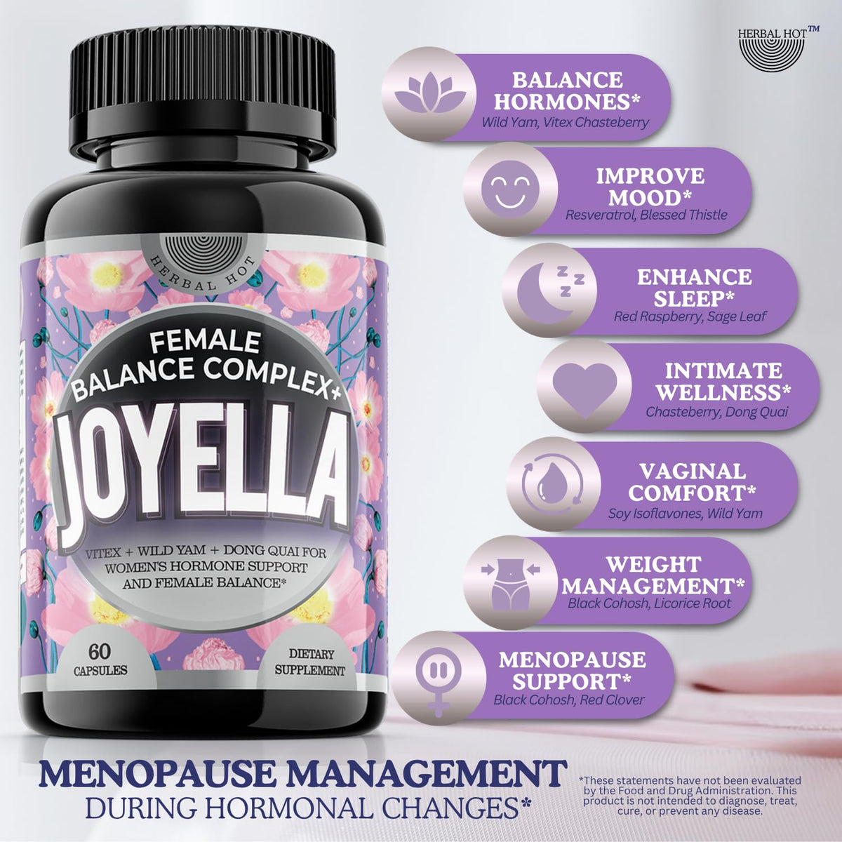11-in-1 Hormonal Balance, Relief for Menopause Symptoms, Helps Reduce Hot Flashes, Night Sweats, and Mood Swings, Clinically Proven Ingredients, Natural PMS Support, Made in USA, 3rd Party-Tested HERBAL HOTBuy Supplements Australia