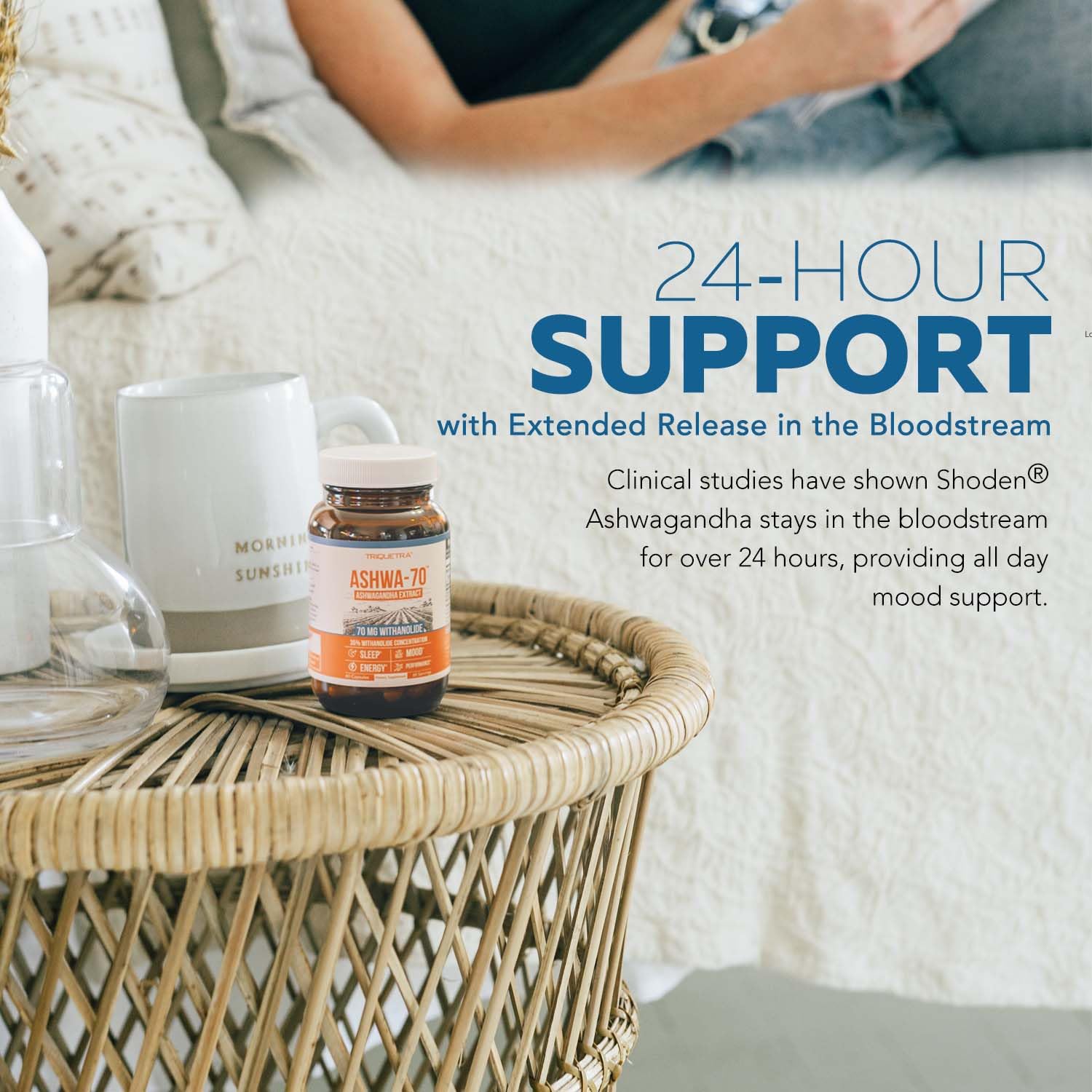 Ashwa-70®: Ashwagandha Extract - 35% Withanolides | Max Strength, Highest Withanolide Concentration - Mood & Performance - Enhanced Absorption with BioPerine® Black Pepper (60 Capsules) Triquetra HealthBuy Supplements Australia