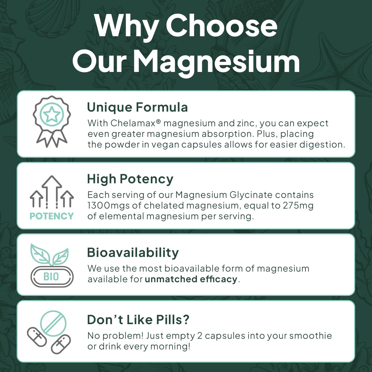 Organics Ocean Pure Magnesium Glycinate with Zinc - Maximum Strength Chelated Magnesium Supplement for Women and Men for Muscle Cramps and Sleep Support - 3 Bottles Organics OceanBuy Supplements Australia
