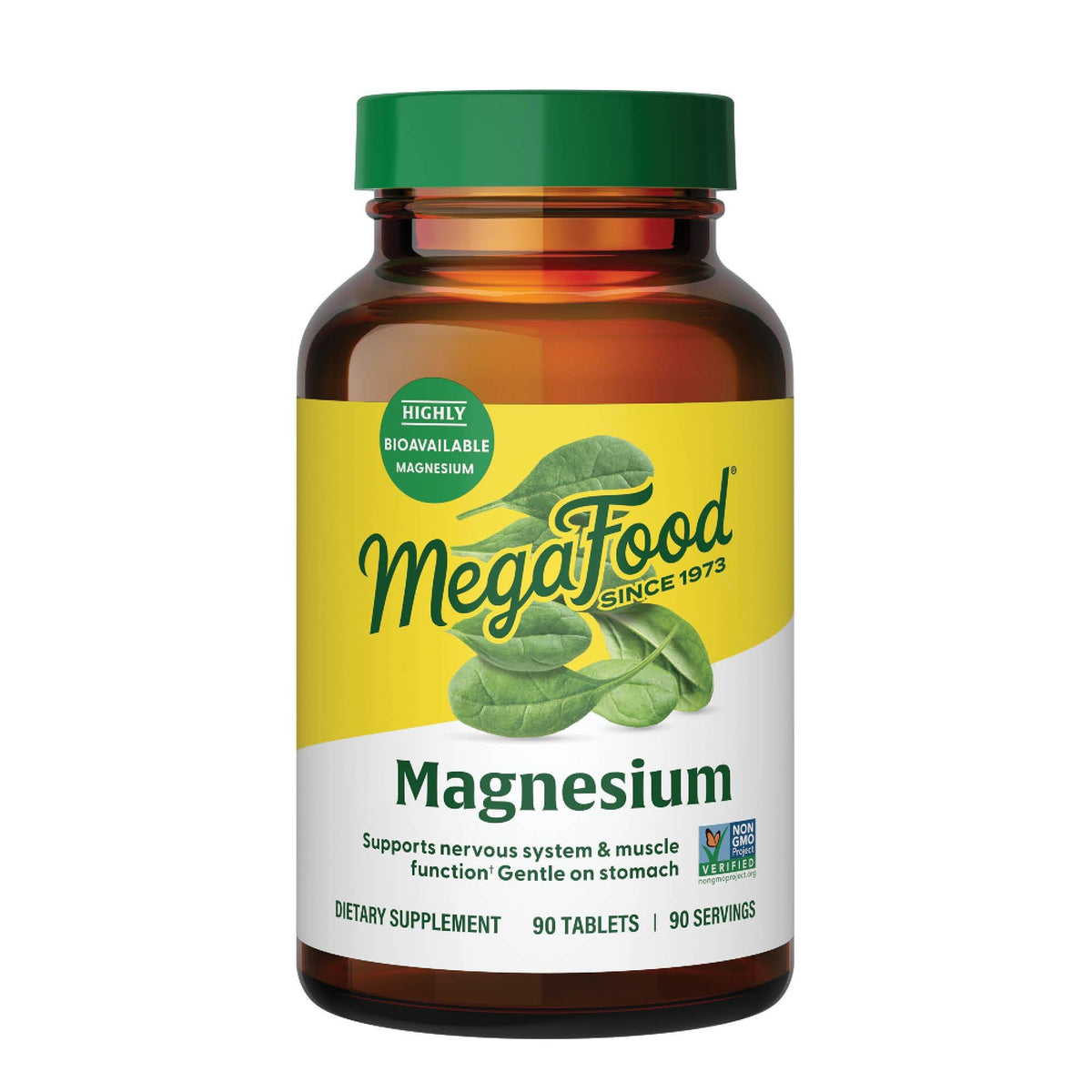 Megafood Magnesium Supplement with Fermented Magnesium Glycinate - Chelated - Supports Heart & Nervous System - Vegan Gluten-Free Non-GMO Kosher - Made Without 9 Food Allergens - 90 Tablets MegaFoodBuy Supplements Australia