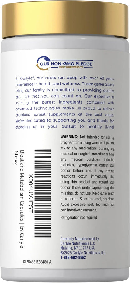 Carlyle Bloat and Metabolism Probiotic | 90 Capsules | Bloating Relief Formula | Sugar & Cellular Energy Support | for Women and Men | Vegan, Non-GMO, Gluten Free CarlyleBuy Supplements Australia