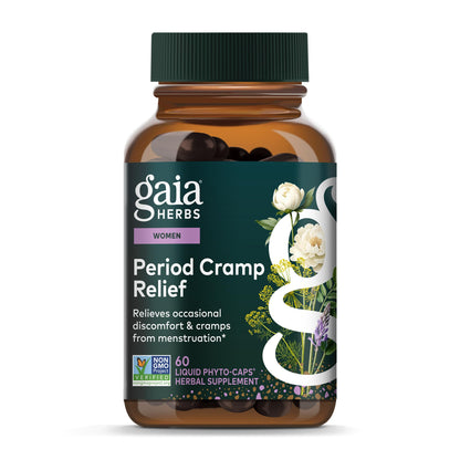 Gaia Herbs Cramp Relief - Herbal Supplement for Period Cramp Relief* - Made with Fennel Seed, Licorice Root & More - 60 Vegan Liquid Phyto-Caps (60 Servings) Gaia HerbsBuy Supplements Australia