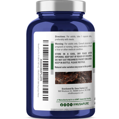 NusaPure Fo-Ti 30:1 Extract, 167 mg Equivalent to 5000mg per Veg Caps, 200 Count, Non-GMO, Vegan, Bioperine NusaPureBuy Supplements Australia