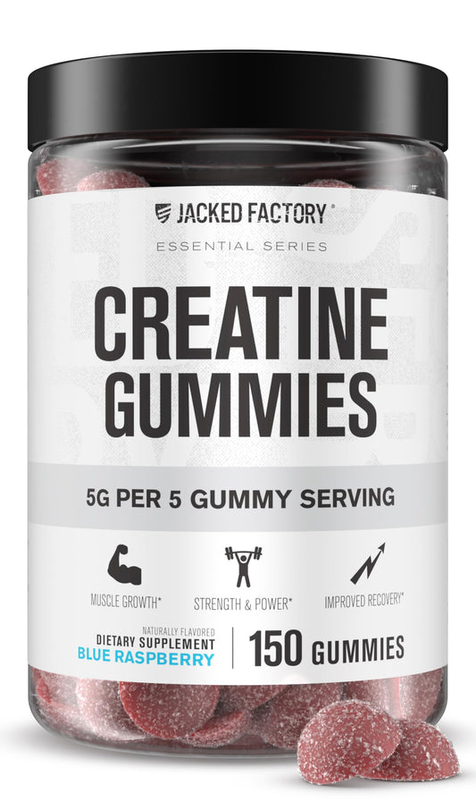 Jacked Factory Creatine Gummies 5g Daily Dose (1g per Gummy) - Creatine Gummy for Men and Women, Vegan-Friendly, Travel-Friendly, Third-Party Tested - 150 Gummies, Blue Raspberry Jacked FactoryBuy Supplements Australia