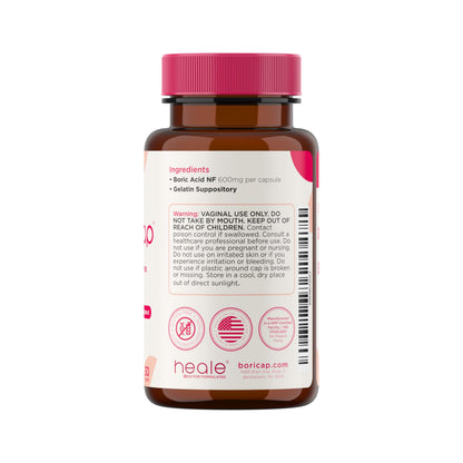 BoriCap - Boric Acid Suppositories for Women - 600 mg - Vaginal Health & Balance, Itch & Odor - Natural Relief - Feminine Care - Feminine Hygiene Products - Made in USA by Heale - 30 Capsules BoriCapBuy Supplements Australia