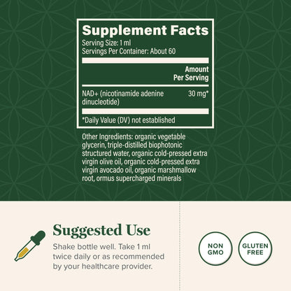Global Healing Premium NAD+ Liquid Supplement - Sublingual NAD Drops - Liposomal NAD Plus Serum for Cellular Renewal - Nicotinamide Riboside Formula for Men & Women (2 Oz) Global Healing CenterBuy Supplements Australia