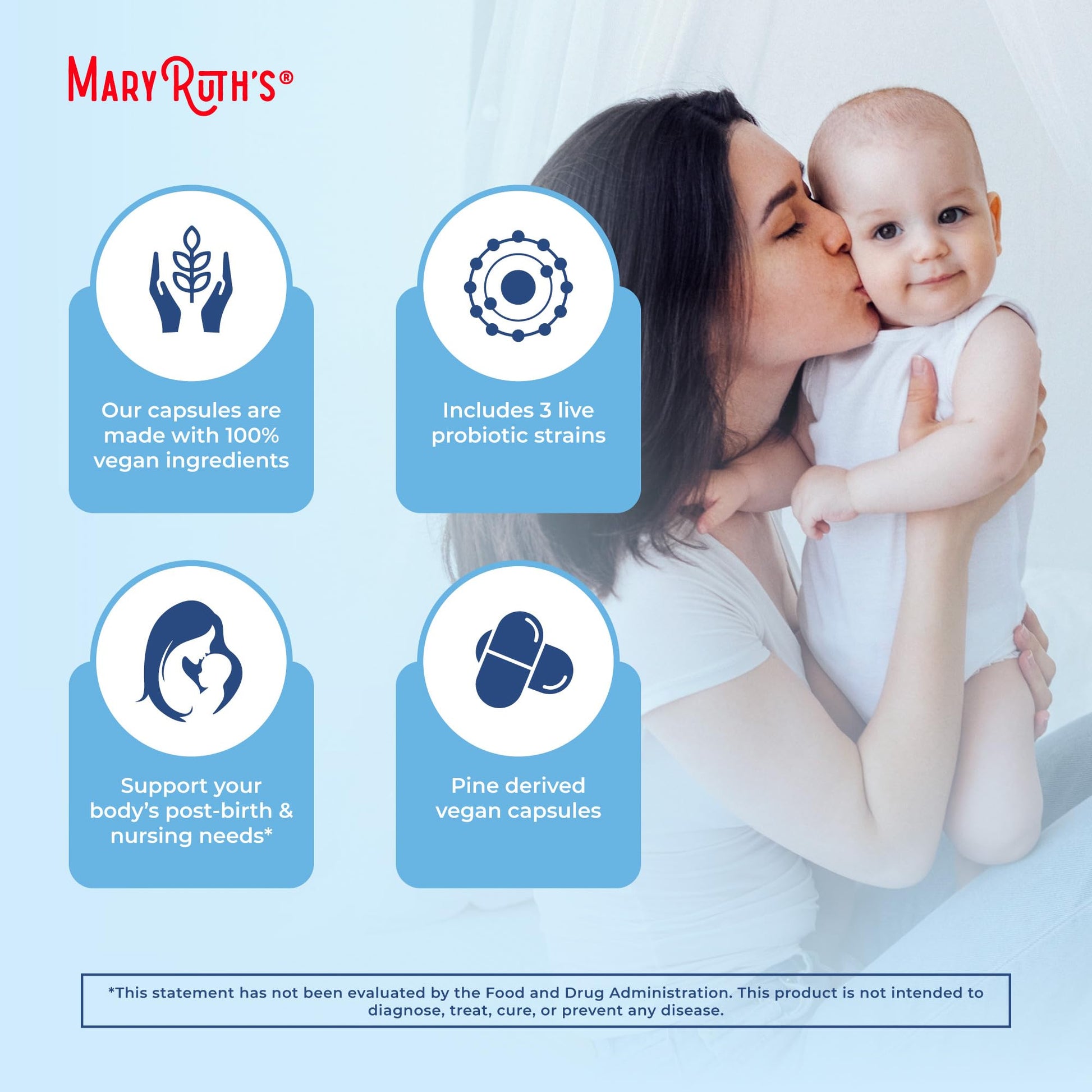 MaryRuth Organics Postnatal Probiotics for Breastfeeding Women | Nursing Probiotic Capsules with Vitamins | Minerals & Antioxidants | 54 Billion CFU | Non-GMO | Vegan | 30 Servings MARYRUTH'SBuy Supplements Australia