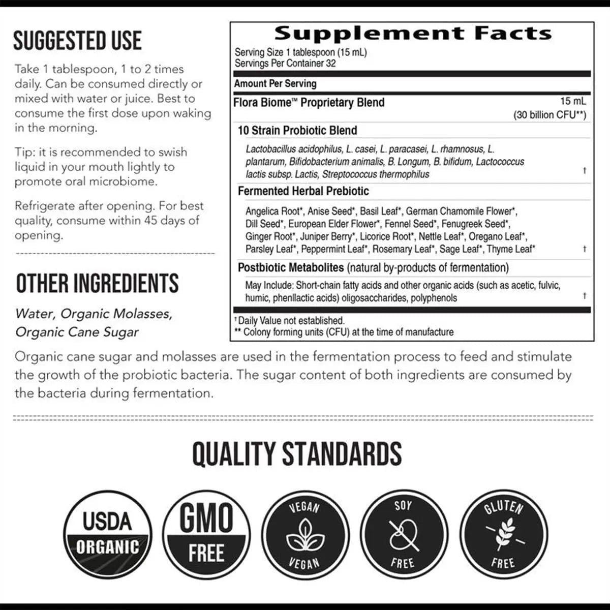 Auivty Flora Biome Live Probiotic Liquid, 3-in-1 Probiotic + Prebiotic + Postbiotic, 30 Billion CFU (at Time of Manufacture), 10 Strains, Fermented Herbal Blend with 18 Herbs, Shelf Stable, 16 fl oz AuivtyBuy Supplements Australia