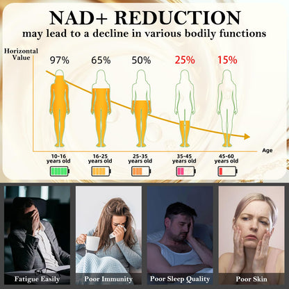 Nad Supplement for Healthy Aging | Energy| Antioxidant| Skin Health| Focus ,10-in-1 Formula with NR,Trans-Resveratrol,CoQ10,Astaxanthin,PQQ,TMG,Quercetin,Olive Fruit Nad+ for Women Men,60 Vegan Caps Bebien fitBuy Supplements Australia