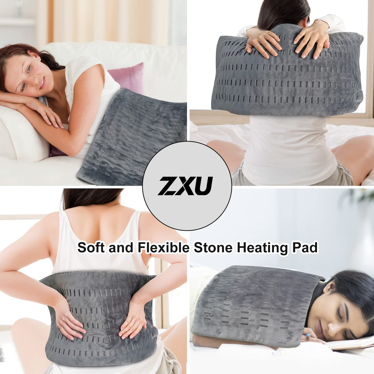 ZXU Jade Stone Heating pad, Nature Jade Electric Heating Pad for Back Pain and Cramps Relief,XL King Size Hot Heated Pad with 12 Heat Level,1-24h Auto-Off,Stay on Function, Hot Heated Pad ZXUBuy Supplements Australia