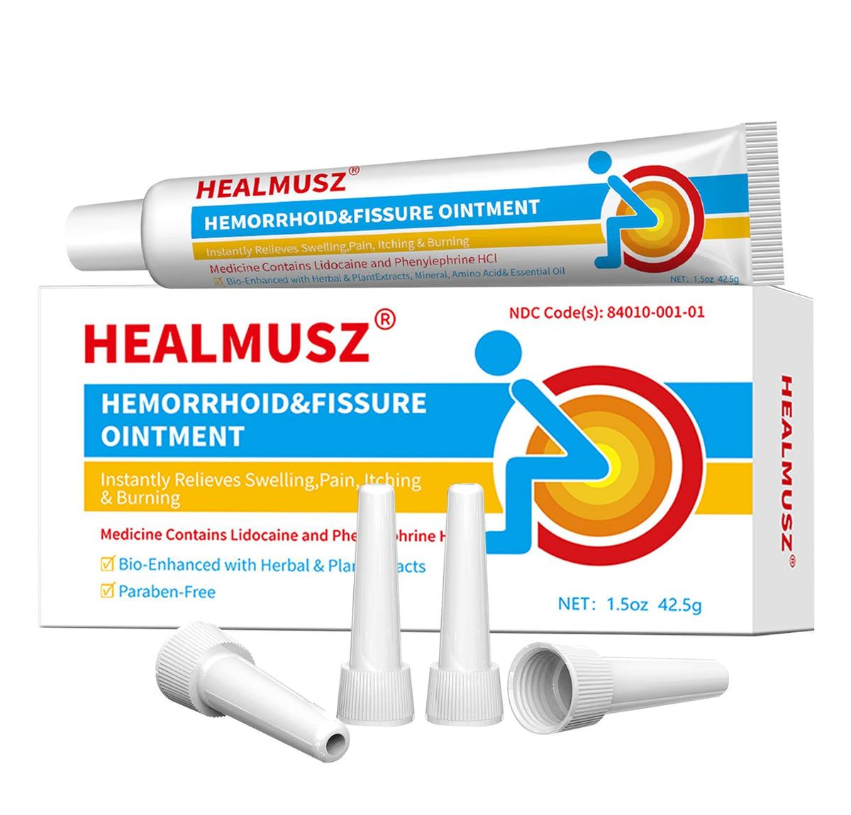 HEALMUSZ Hemorrhoid & Fissure Ointment,with 4% Lidocaine and Phenylephrine HCl,Fast Relief for Pain, Swelling, Discomfort & Itching | 1.5 oz HEALMUSZBuy Supplements Australia