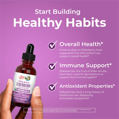 MARYRUTH'S Elderberry Liquid Drops for Adults & Kids | Immune Support | Antioxidant | Overall Wellness | Elder Berry Extract | USDA Organic | Sugar Free | Vegan | Non-GMO | Gluten Free | 1 Fl Oz MARYRUTH'SBuy Supplements Australia