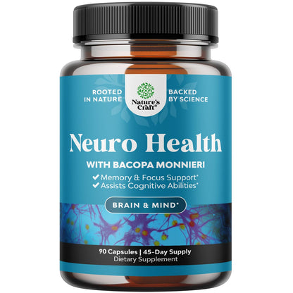 Nootropic Brain Supplement for Memory and Focus Support - Vitamins for Mental Support & Clarity with Bacopa Monnieri, VIT A, B6, Riboflavin, Niacin