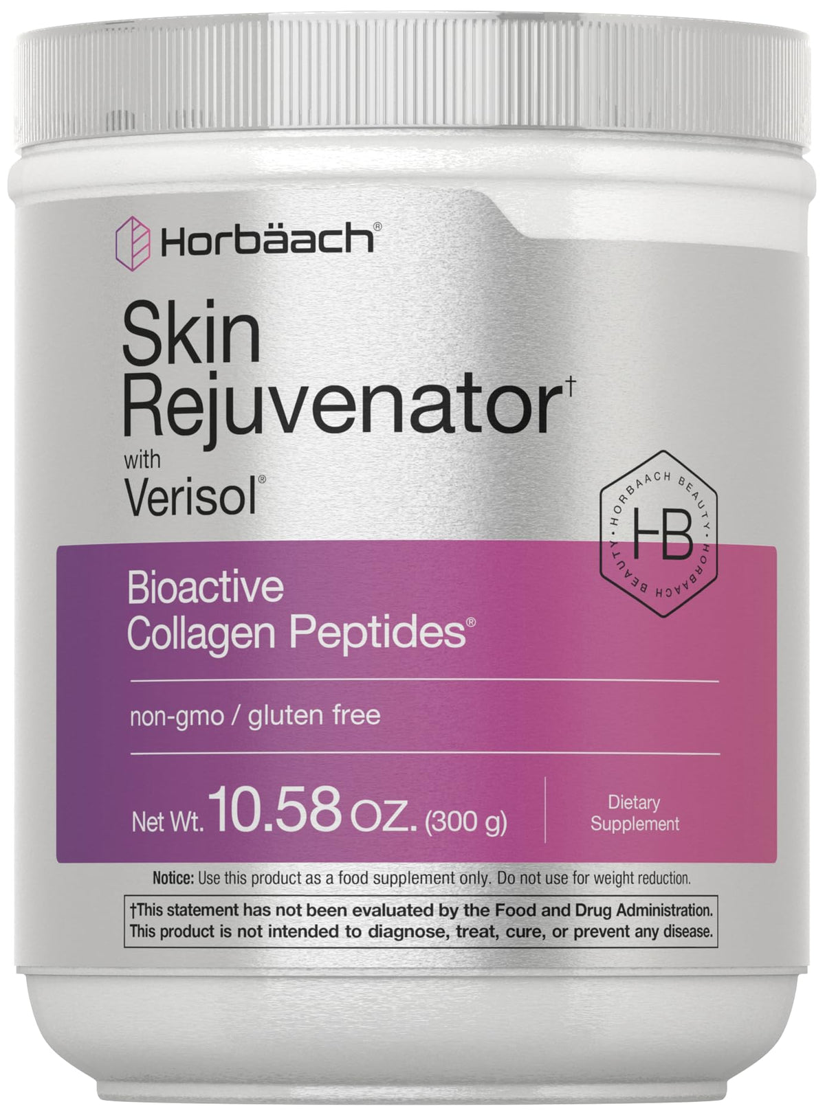Horbäach Skin Rejuvenator with Verisol 10.58 oz | Bioactive Collagen Peptide Powder | Types I and III | Non GMO, Gluten Free Supplement HorbäachBuy Supplements Australia