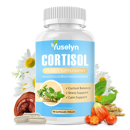 Yuselyn Cortisol Supplements for Women & Men, 10-in-1 Cortisol Detox Manager - High Cortisol Lowering Supplements with Magnesium, Ashwagandha & L-Theanine for Balanced Calm & Stress Relief YuselynBuy Supplements Australia