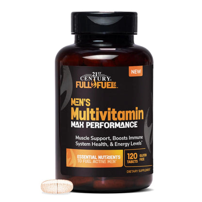 21st Century Full Fuel 365 Active Men’s Multivitamin, 120 Tablets, Daily Vitamins and Minerals for Energy, Muscle Support, Immune Health, No Gluten 21st Century