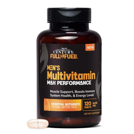 21st Century Full Fuel 365 Active Men’s Multivitamin, 120 Tablets, Daily Vitamins and Minerals for Energy, Muscle Support, Immune Health, No Gluten 21st Century