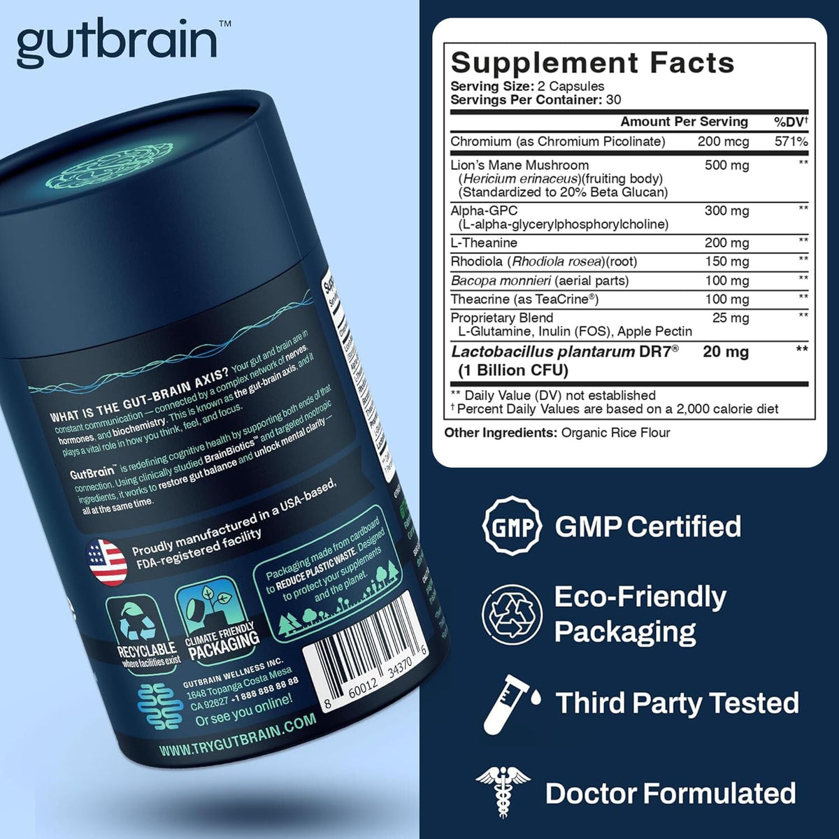 Brain Supplement for Memory and Focus with Probiotics, Advanced 2 in 1 Nootropic Brain Support for Mental Clarity, Caffeine Free Doctor Formulated Supplement, 60 Capsules Purity LabsBuy Supplements Australia