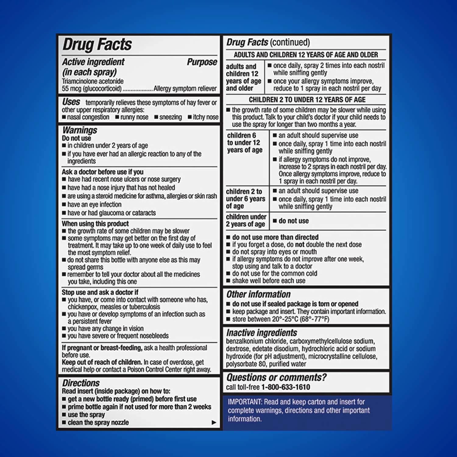 Nasacort 24HR Allergy Nasal Spray for Adults, Non-drowsy & Alcohol Free, 150 Spray Pack Nasacort buy supplements Au