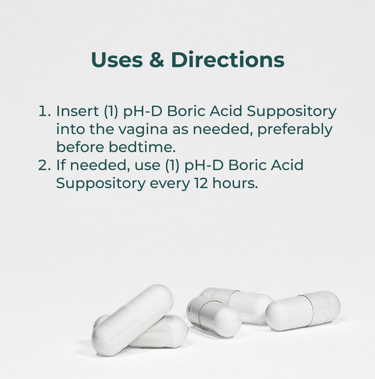 pH-D Feminine Health Support - Boric Acid Starter Bundle - pH-D Boric Acid Vaginal Suppositories 72 Count and 5 Vaginal Suppository Applicators pH-D Feminine Health SupportBuy Supplements Australia