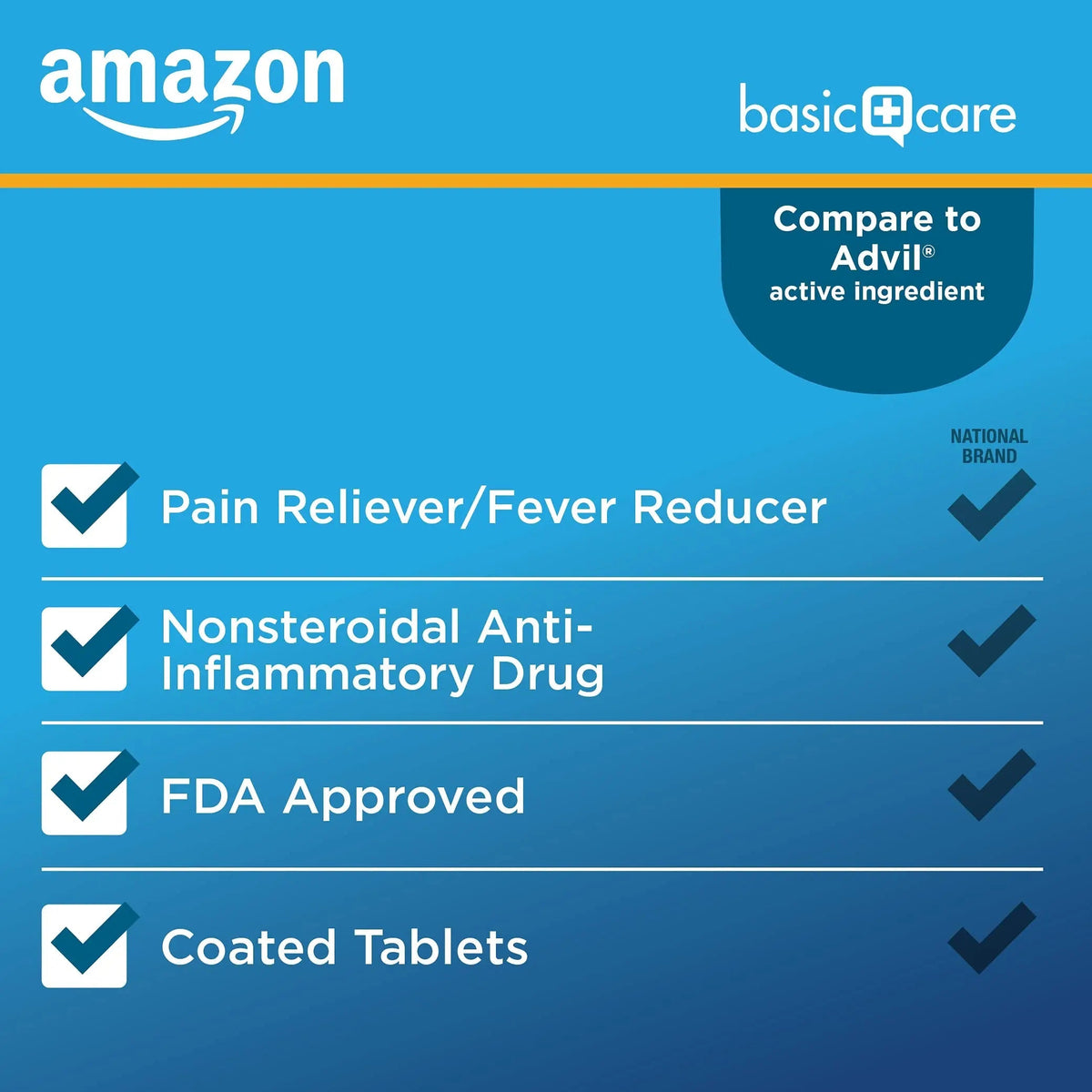 Amazon Basic Care Ibuprofen Tablets, 200 mg, Pain Reliever and Fever Reducer, For Headache, Muscular Aches, Arthritis, Backache, Menstrual Pain, 100 Count (Pack of 1) Amazon Basic CareBuy Supplements Australia