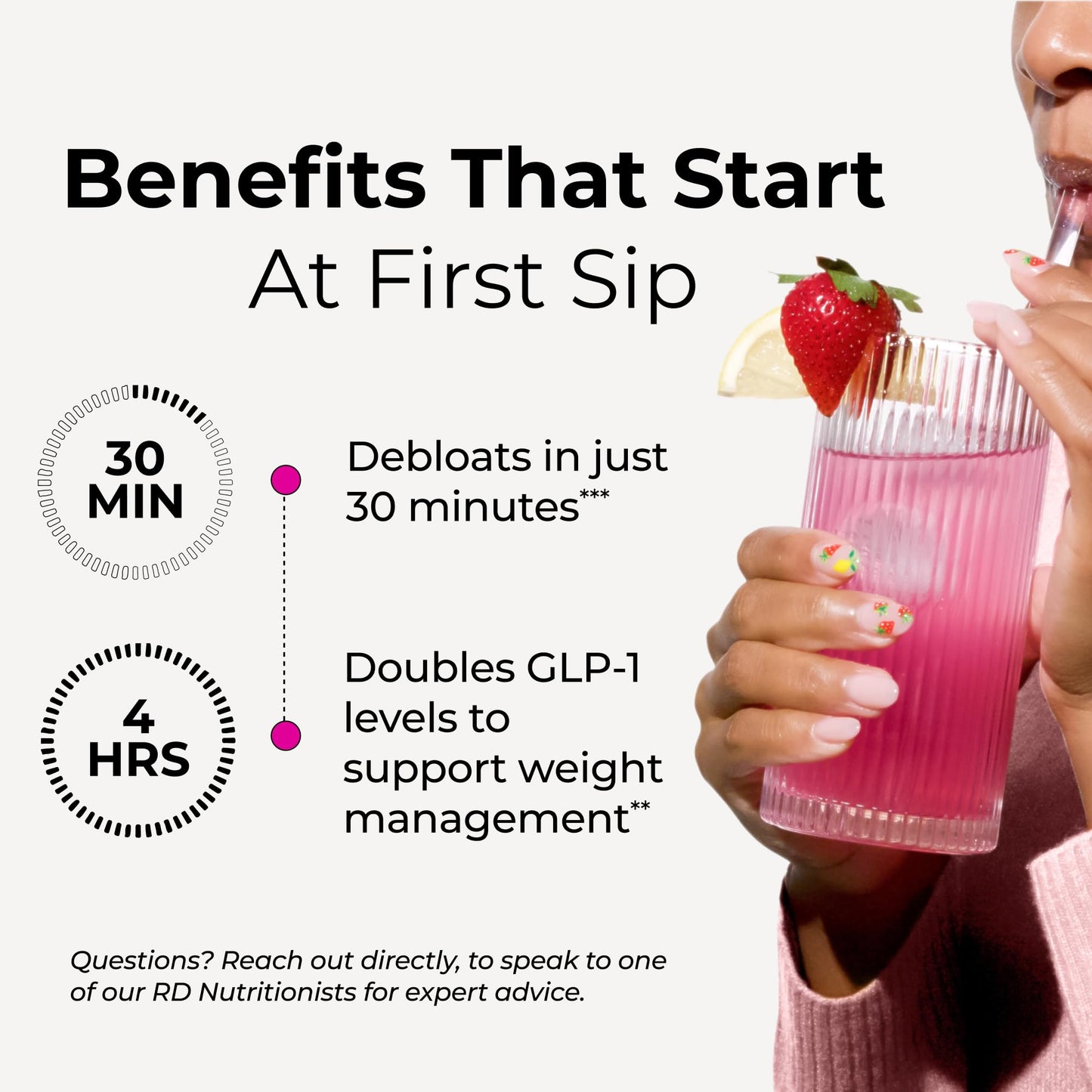 HUM Flatter Me Fiber Supplement for Women & Men, Prebiotics & Digestive Enzymes to Support Weight & Bloating, Digestive & Gut Health, Fiber Powder Drink Mix, Strawberry Lemon - 10 Servings HUMBuy Supplements Australia
