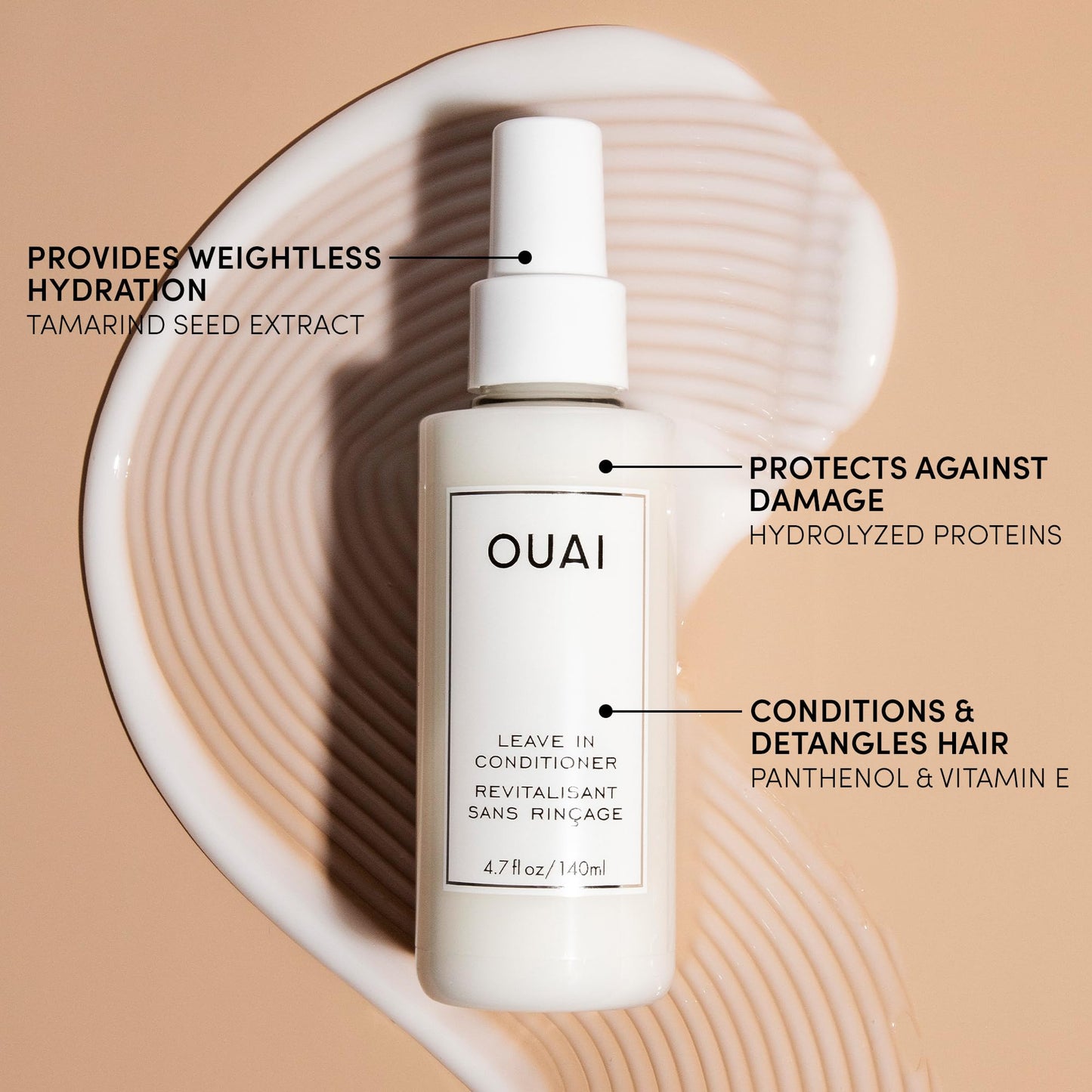 OUAI Leave In Conditioner & Heat Protectant for Hair - Prep Hair for Styling or Use as Detangling Spray to Fight Frizz & Flyaways - No Parabens, Sulfates or Phthalates (4.7 oz) OUAIBuy Supplements Australia