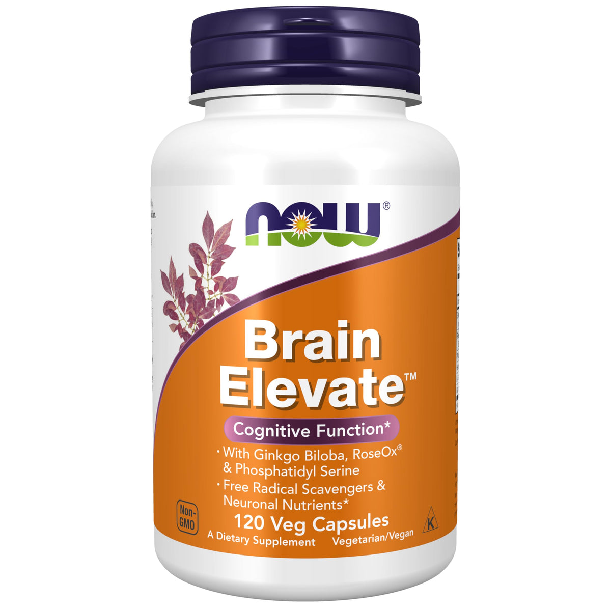 NOW Foods Supplements, Brain Elevate™, Featuring Ginkgo Biloba, RoseOx® and Phosphatidyl Serine, 120 Veg Capsules NOW FoodsBuy Supplements Australia