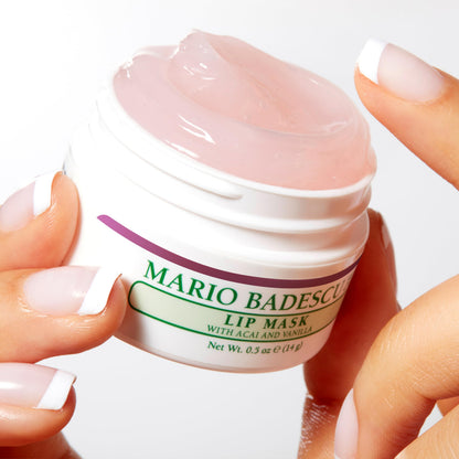 Mario Badescu Lip Mask with Acai and Vanilla for All Skin Types, Overnight Lip Treatment Enriched With Skin