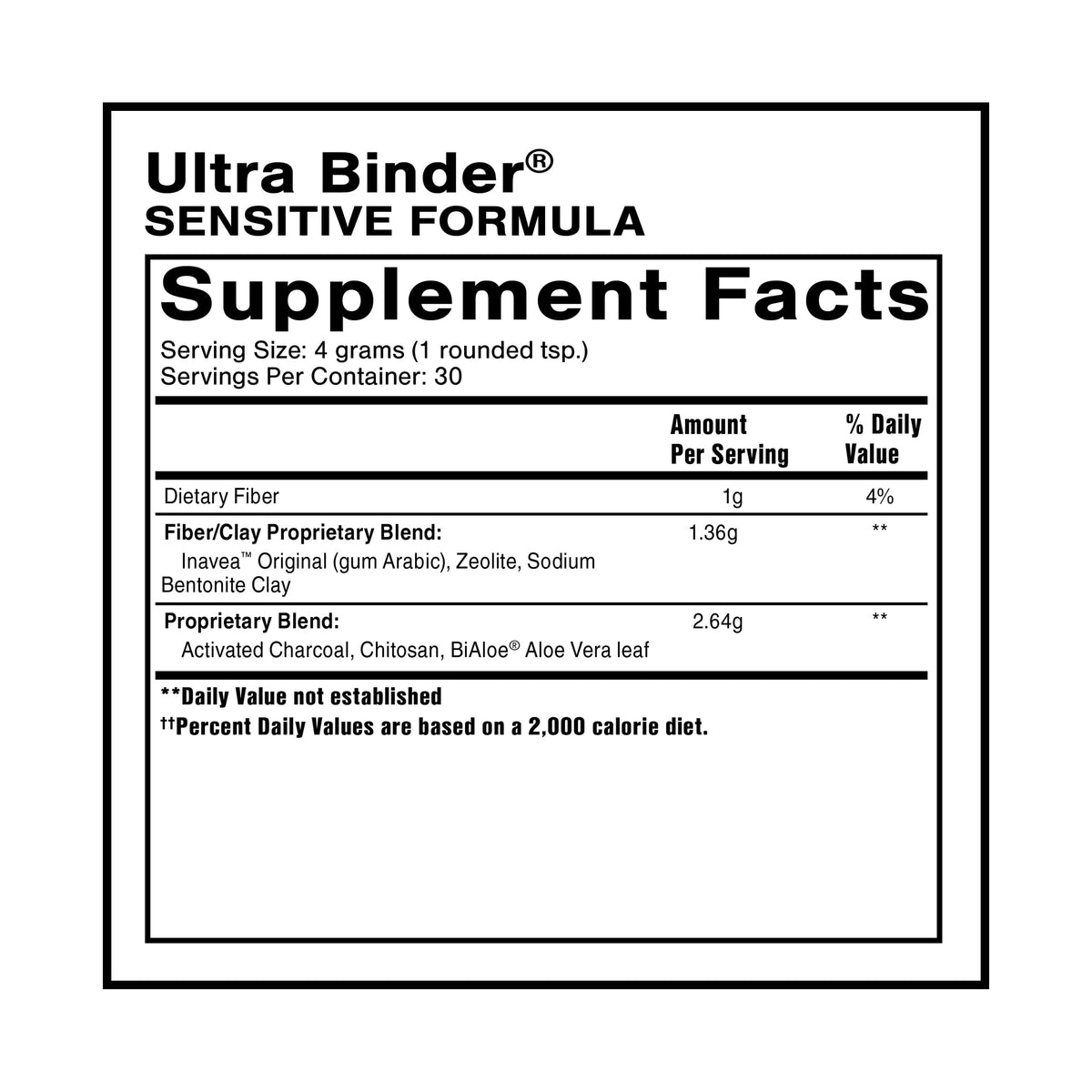 Quicksilver Scientific Ultra Binder Sensitive Formula - Gut Health Supplement with Activated Charcoal, Bentonite Clay - Cleansing Support Powder (120g) Quicksilver ScientificBuy Supplements Australia