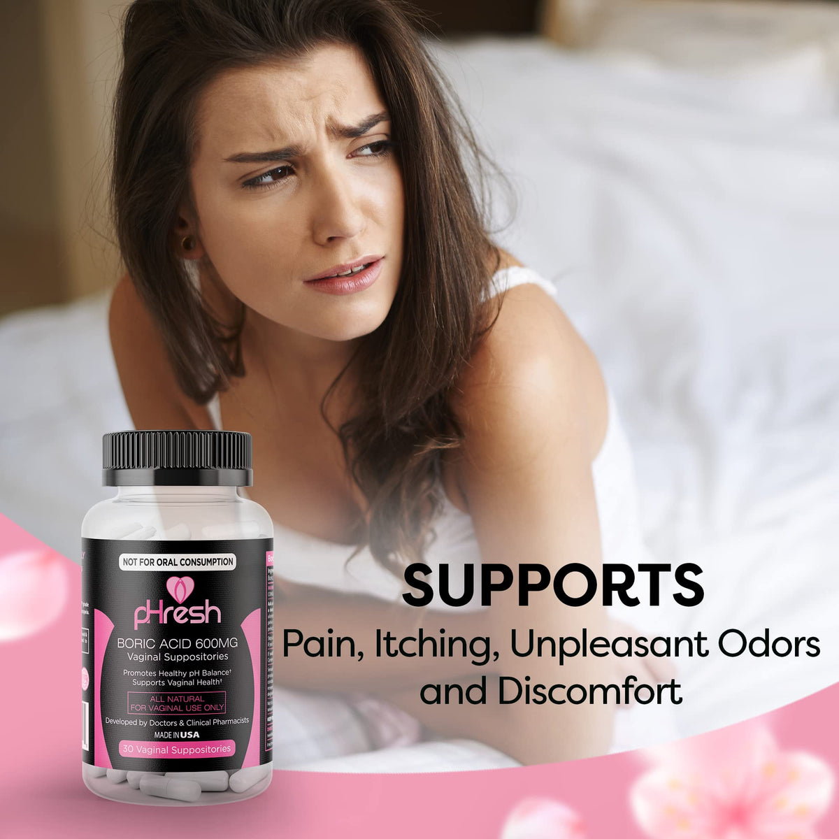 ACE NUTRITION pHresh Boric Acid Suppositories for Women, Suppositories for Odor Use, Natural Feminine Care Supports Vaginal Health & Promotes Healthy pH Balance - Made in USA ACE NUTRITIONBuy Supplements Australia