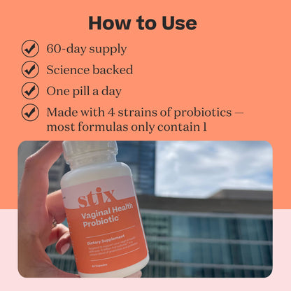 Stix Vaginal Health Probiotic & 3-Day Yeast Infection Treatment - Maintain pH Balance, Vaginal Microbiome Get StixBuy Supplements Australia
