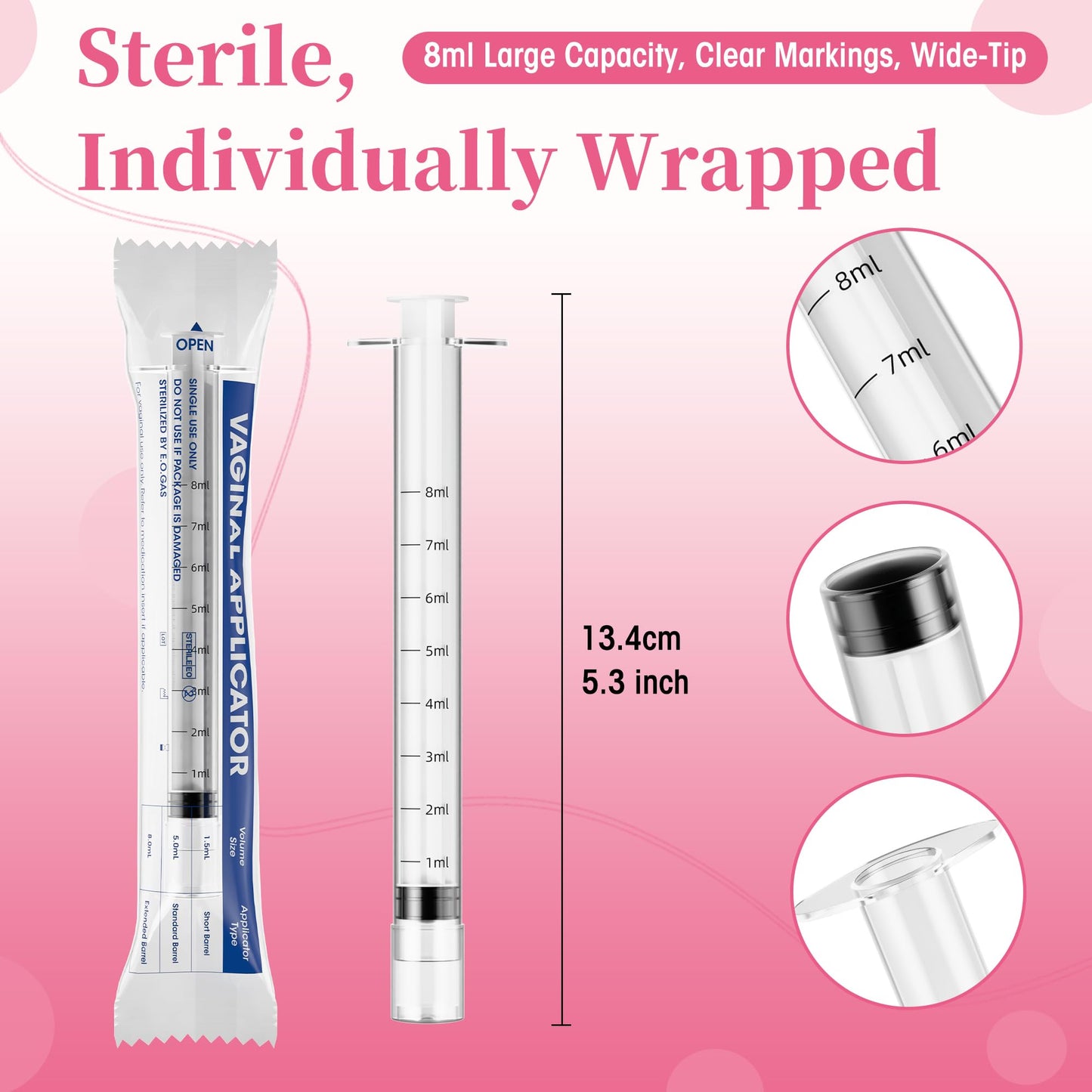 Disposable Vaginal Suppository Applicator for Women – 8ml Lube Injector Syringes with Smooth Tip, Fits Most Creams Gels Pills Tablet Suppositories, Sterilized Individually Wrapped, Pack of 20 BeHerkBuy Supplements Australia