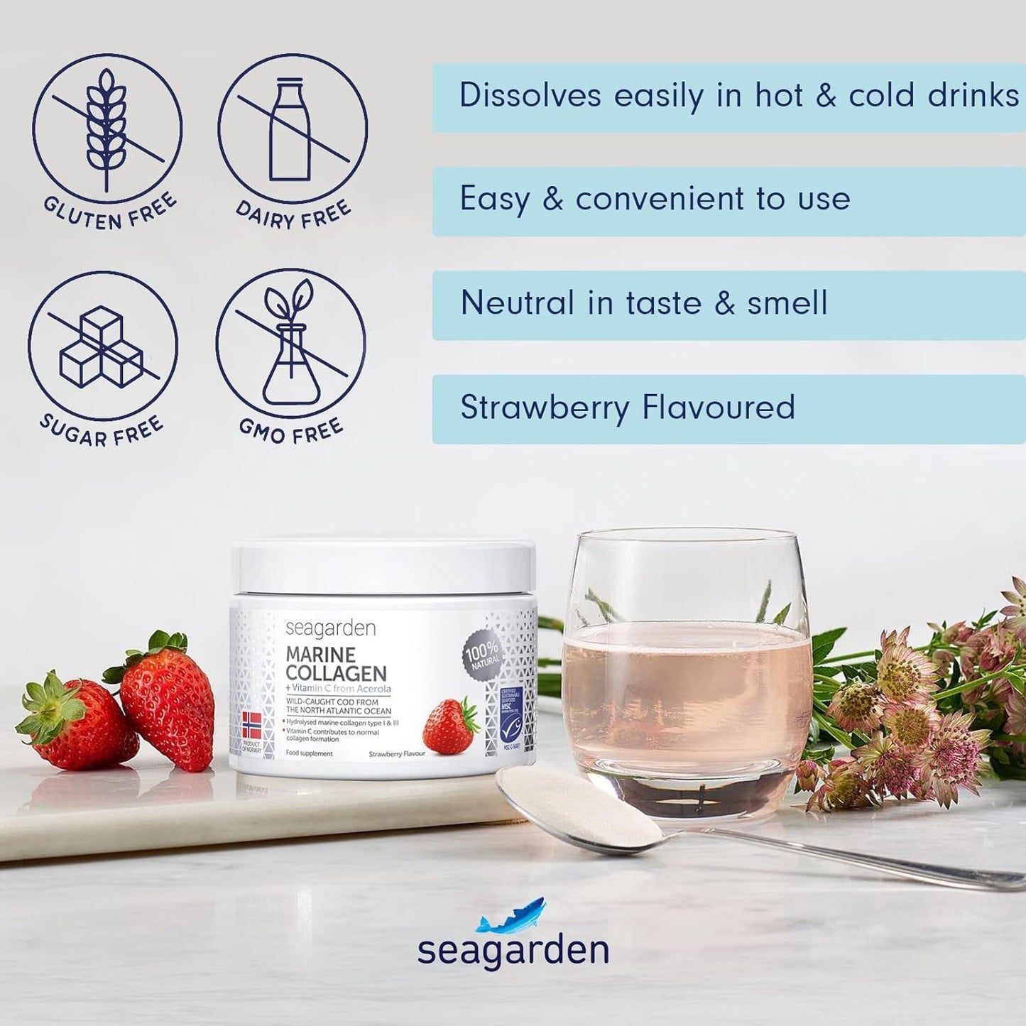 Seagarden Marine Collagen Powder + Vitamin C | Collagen Peptides Powder (Type I & III) SEAGARDENBuy Supplements Australia