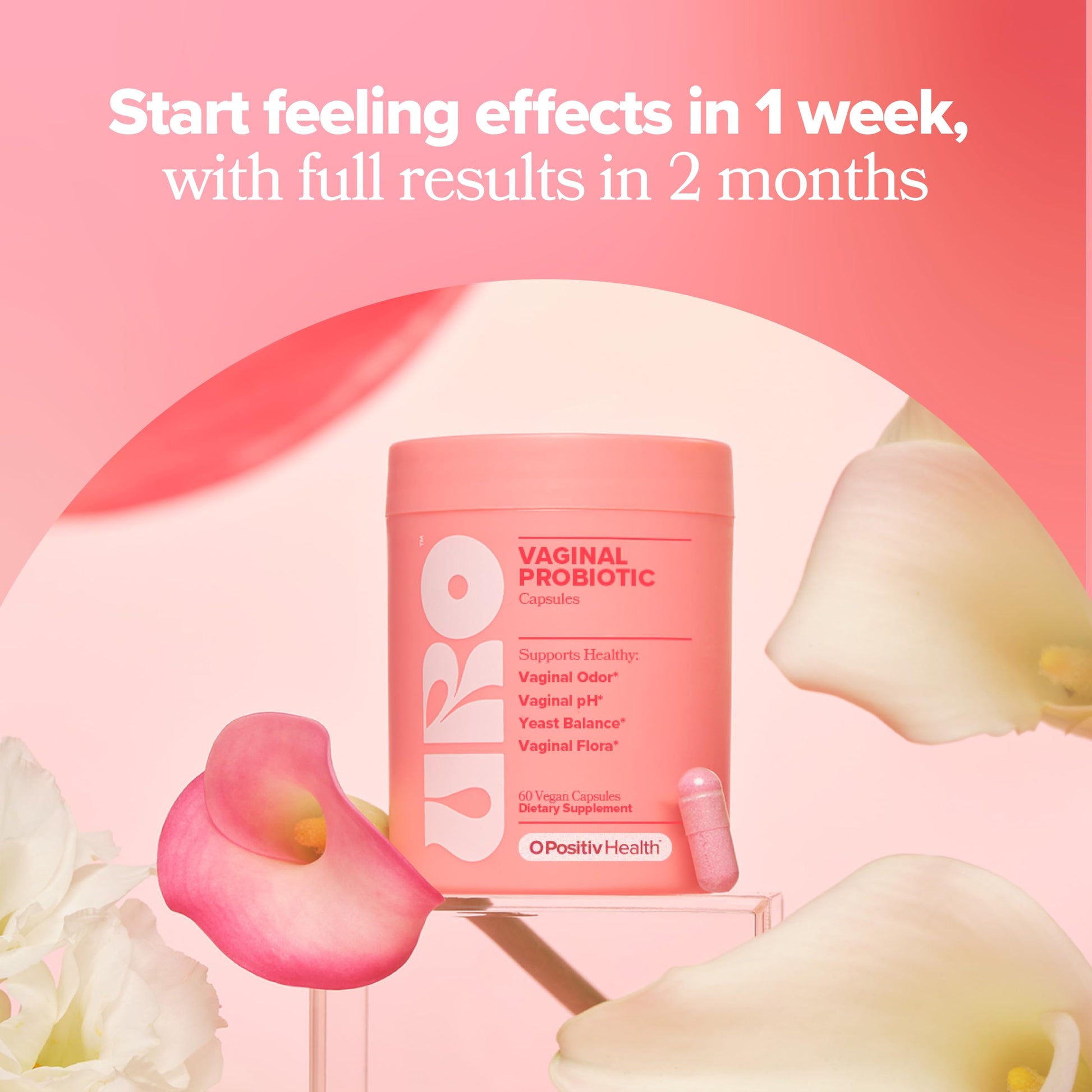 URO Vaginal Probiotics for Women pH Balance with Prebiotics & Lactobacillus Probiotic Blend O PositivBuy Supplements Australia