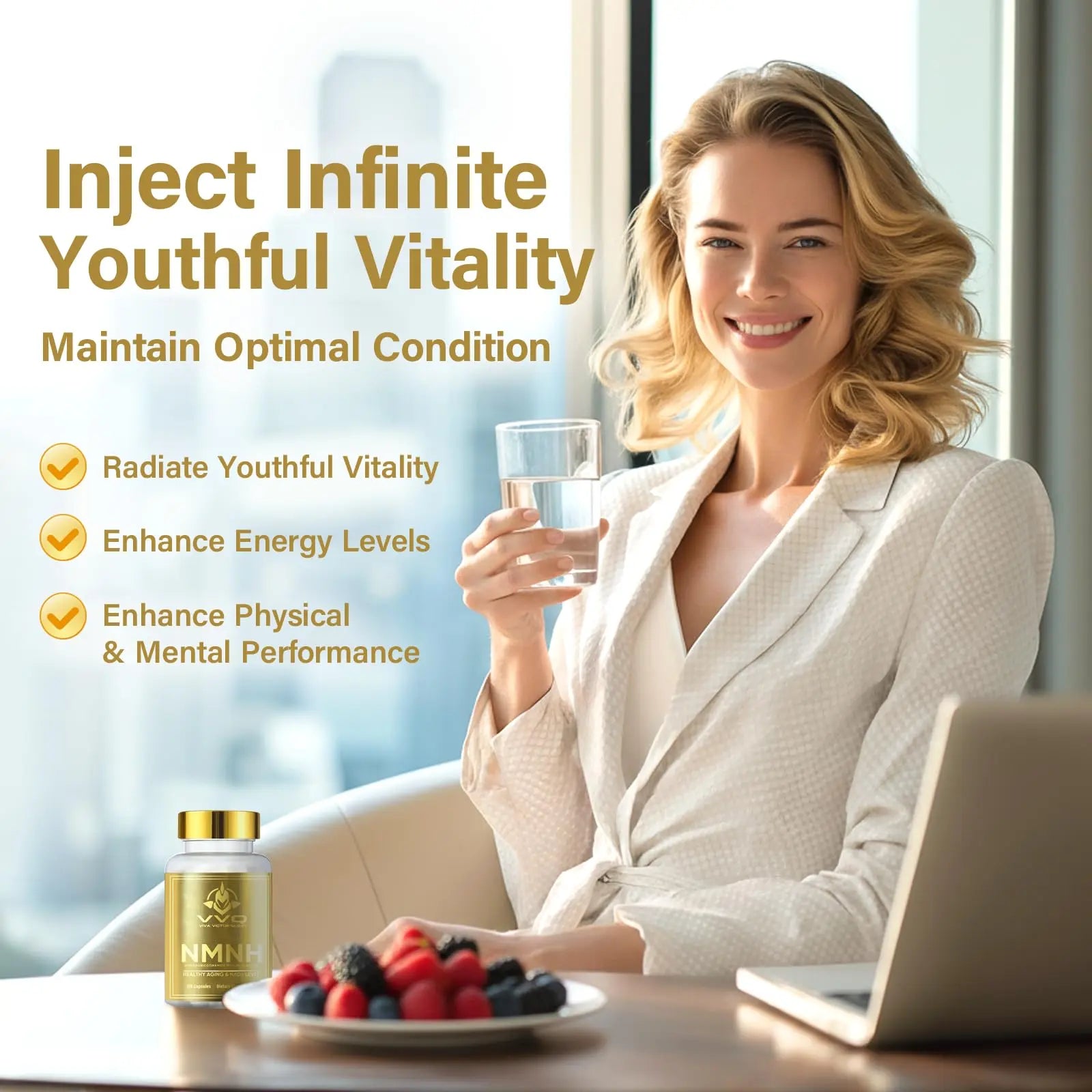 120 Capsules-NMNH (Dihydronicotinamide Mononucleotide), NAD Supplement to Boost NAD+ Levels as We Age (May Be More Effective Than Nicotinamide Riboside), NMNH Supplement for Anti-Aging VVQBuy Supplements Australia