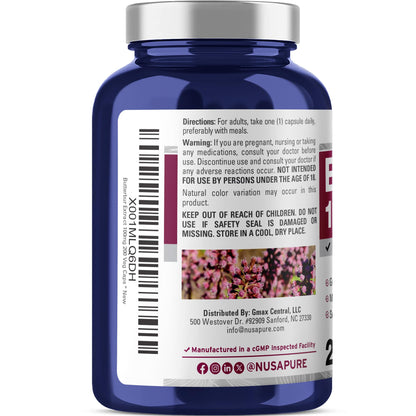 NusaPure Butterbur Extract 100mg per caps 200 Veggie Capsules (Non-GMO, Vegetarian, Vegan) NusaPureBuy Supplements Australia