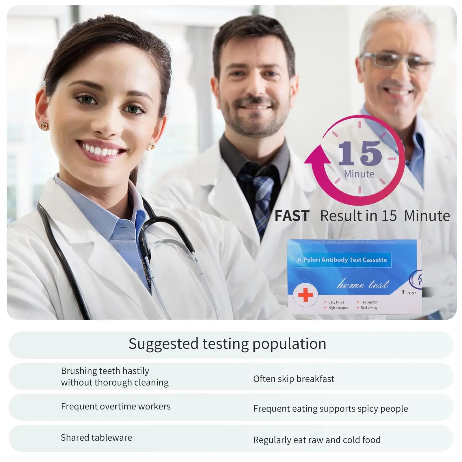 H. Pylori，Helicobacter Pylori Detection 2 Test kit, 10-15 Minutes of Quick Home Testing, The Result is Highly Accurate, Easy to use and Read EvuioasBuy Supplements Australia
