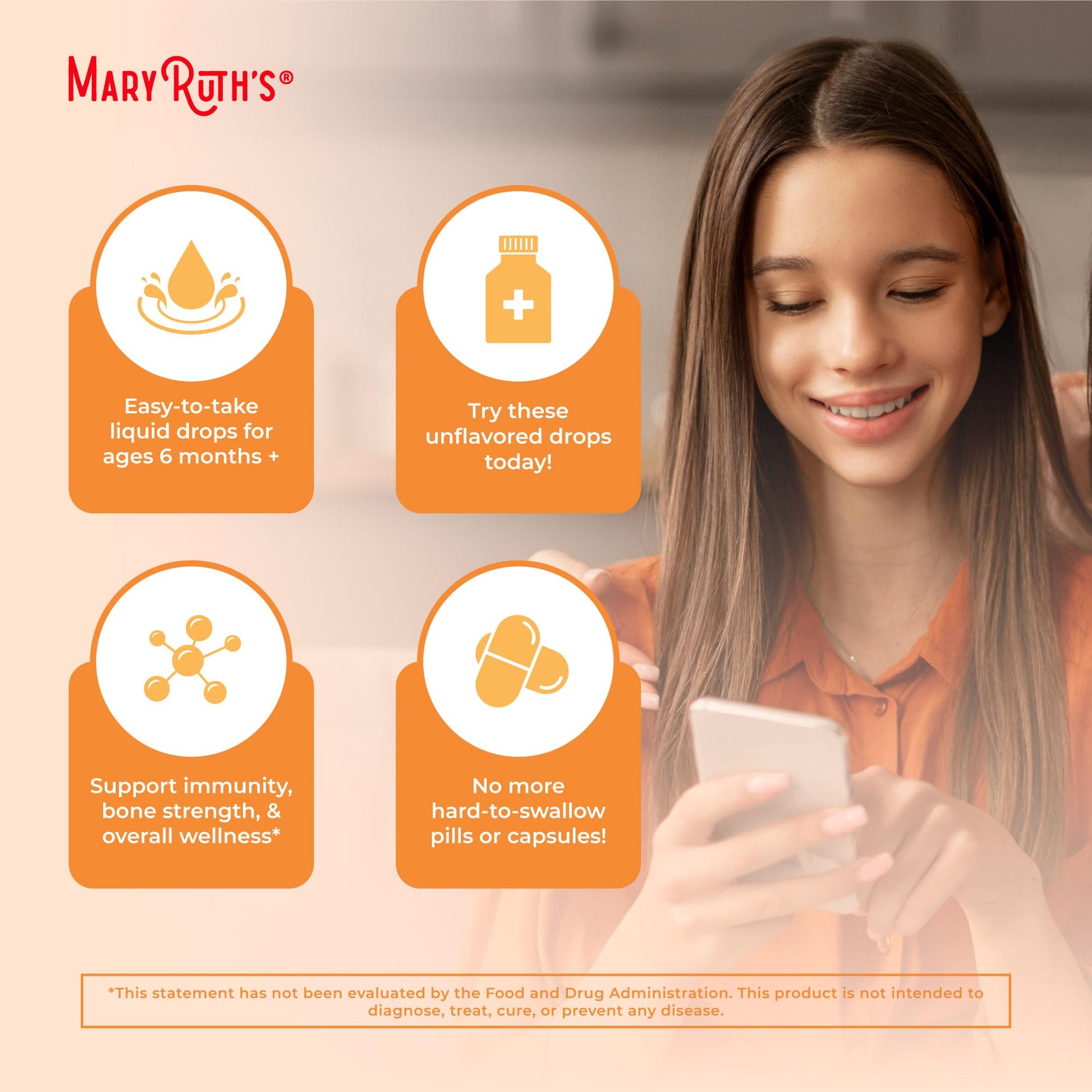 MaryRuth Organics Vitamin D USDA Organic | VIT D3 Liquid | Sugar Free | Liquid VIT D Spray Immune Support for Adults & Kids | Bone Health| Vegan | Gluten Free | Non-GMO | 30 Servings MARYRUTH'SBuy Supplements Australia